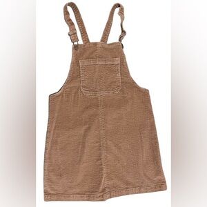 Light Tan Corduroy Overall Mini Dress Sz M